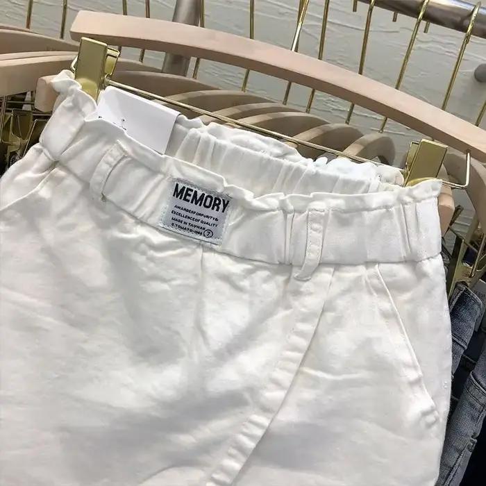 Jupe blanche femmes taille haute coton été
