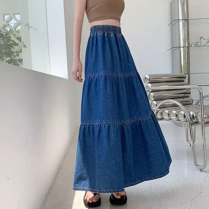 Jupe en jean pour femme, taille élastique, collection automne 2026