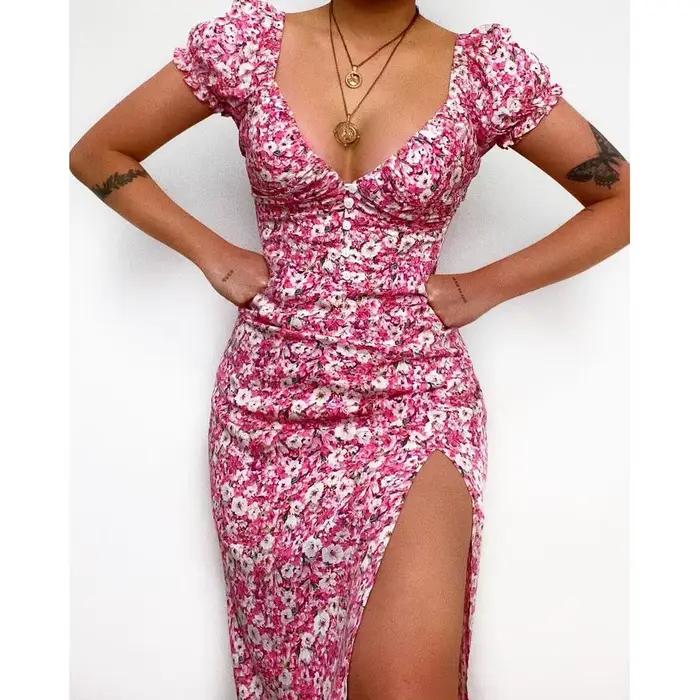 Robe midi à imprimé floral doux