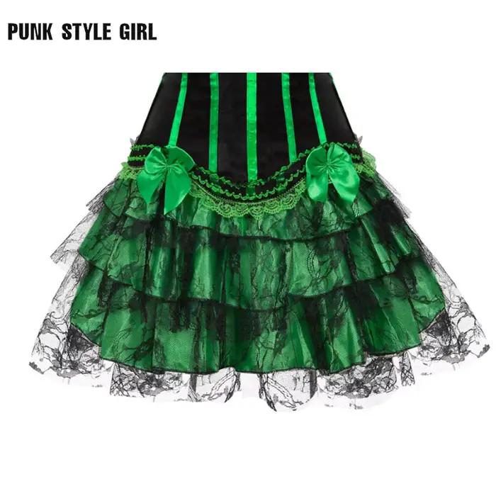 Jupe plissée mini en tulle et dentelle florale pour femme, noire, rouge, verte, violette, style grunge steampunk, superposée et à volants, pour déguisement