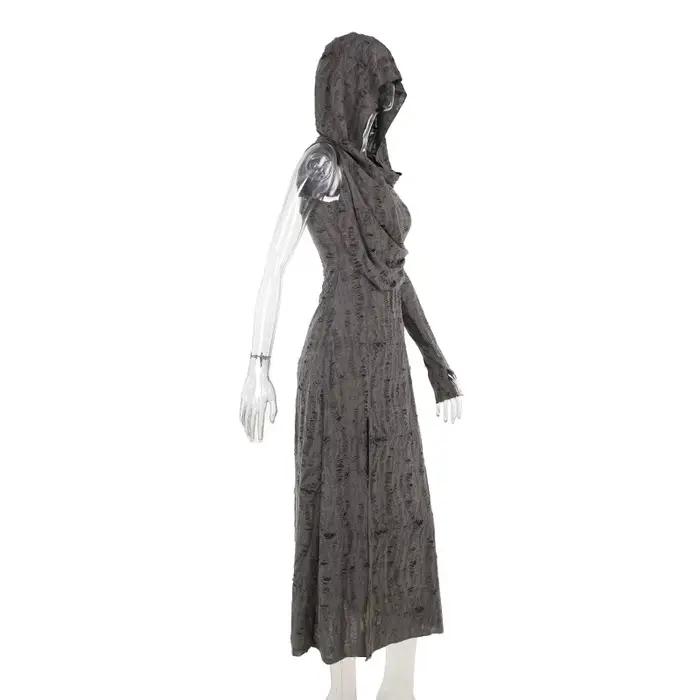 AniLV-Robe Longue à Capuche pour Femme