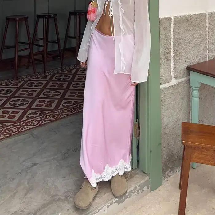 Jupe en Satin et dentelle pour femmes