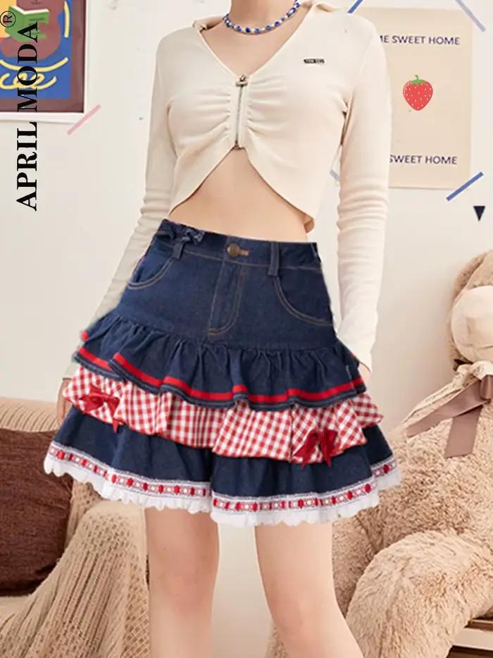 Jupe en jean Lolita douce pour filles