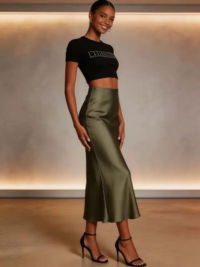 Jupe sirène unie, nouvelle collection 2026, élégante pour femme