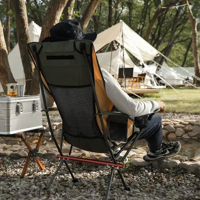 Chaise lune d'extérieur en alliage d'aluminium, chaise de pêche, chaise à dossier, chaise pliante de pique-nique, tabouret de camping, chaise de plage avec accoudoirs