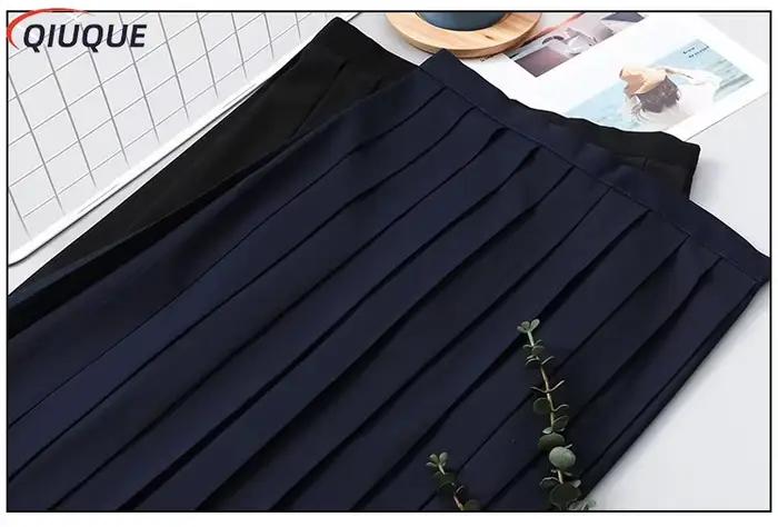 Jupes plissées noires/bleu foncé pour femmes