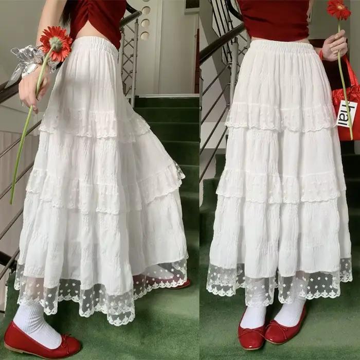 Jupe longue blanche pour femme