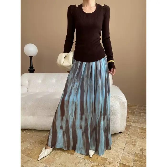 Jupe longue taille haute