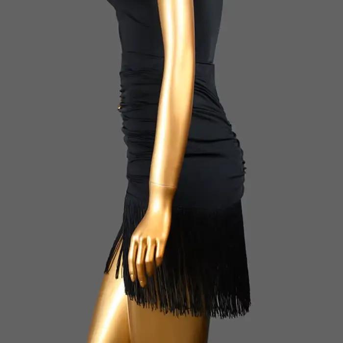 Jupe de brevLatine Noire à Franges pour Femme