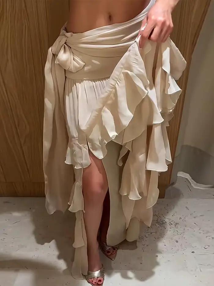 Jupe longue plissée pour femme