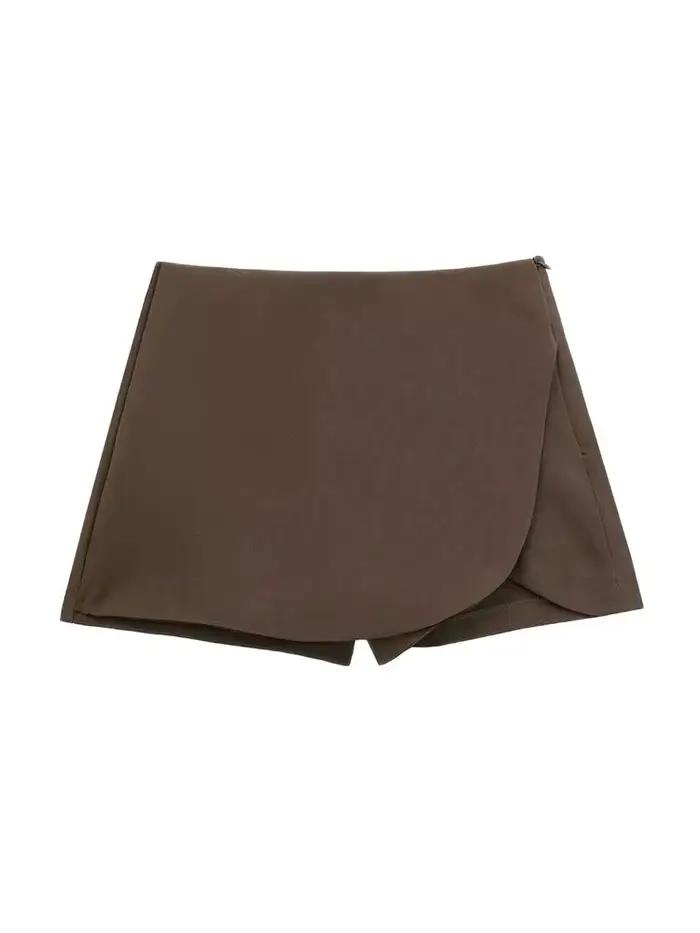 Femmes mode paréo Style Shorts jupes Vintage taille haute côté fermeture éclair femme jupe Mujer