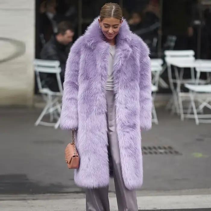Manteau de fourrure Toka de style européen pour femme, veste longue, mode hipster de rue, épaissi, automne, hiver