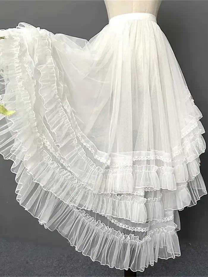 Jupe gothique Lolita en dentelle pour femmes