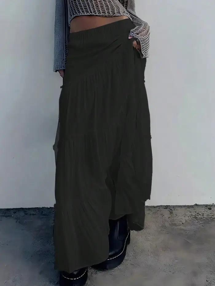 Jupe plissée de couleur blanche pour femme, vêtement taille haute, couleur unie, confortable, style gâteau, automne
