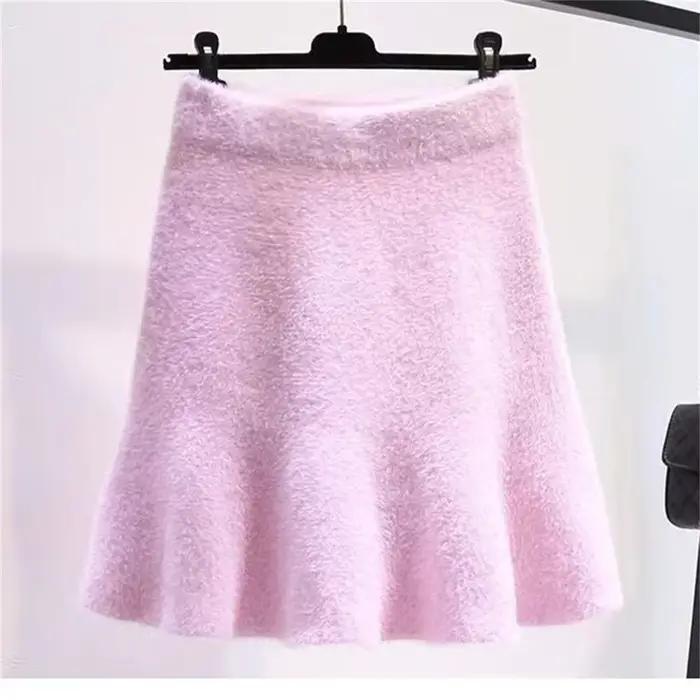 Mini jupe taille haute vintage polyester acrylique pour femme junior décontractée automne hiver élégante à offrir occassions spéciales