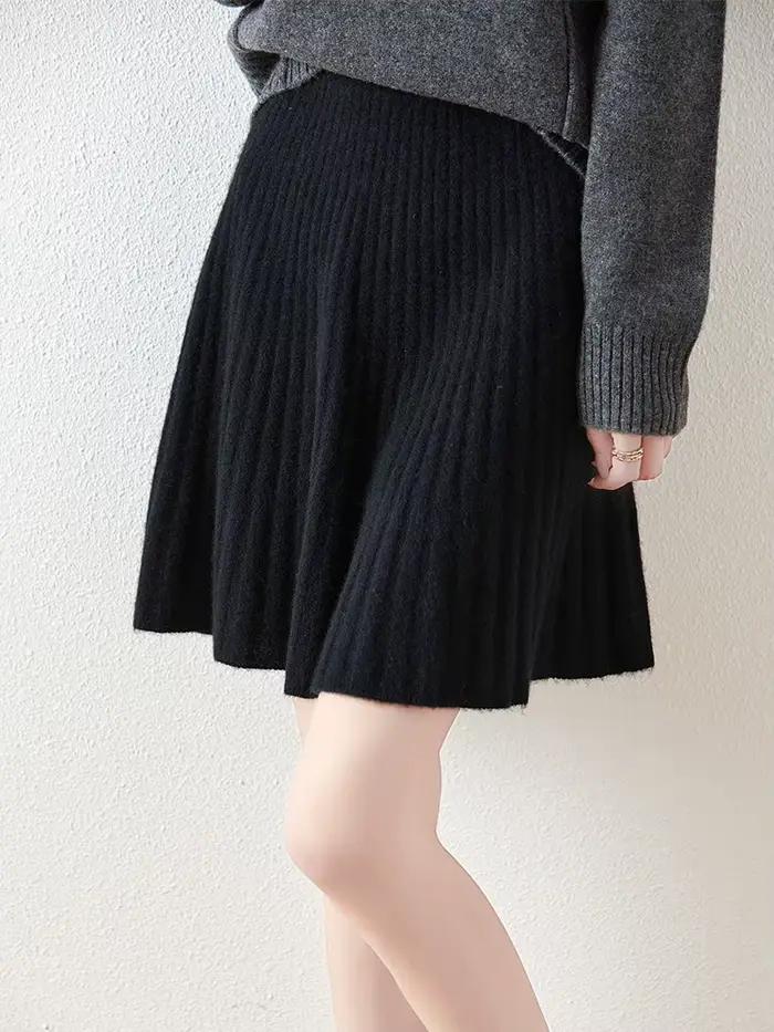 Jupe plissée en cachemire pour femme