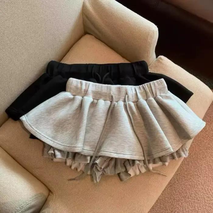 Jupe noire sexy pour femme, taille haute, coupe trapèze, mini-jupe bouffante