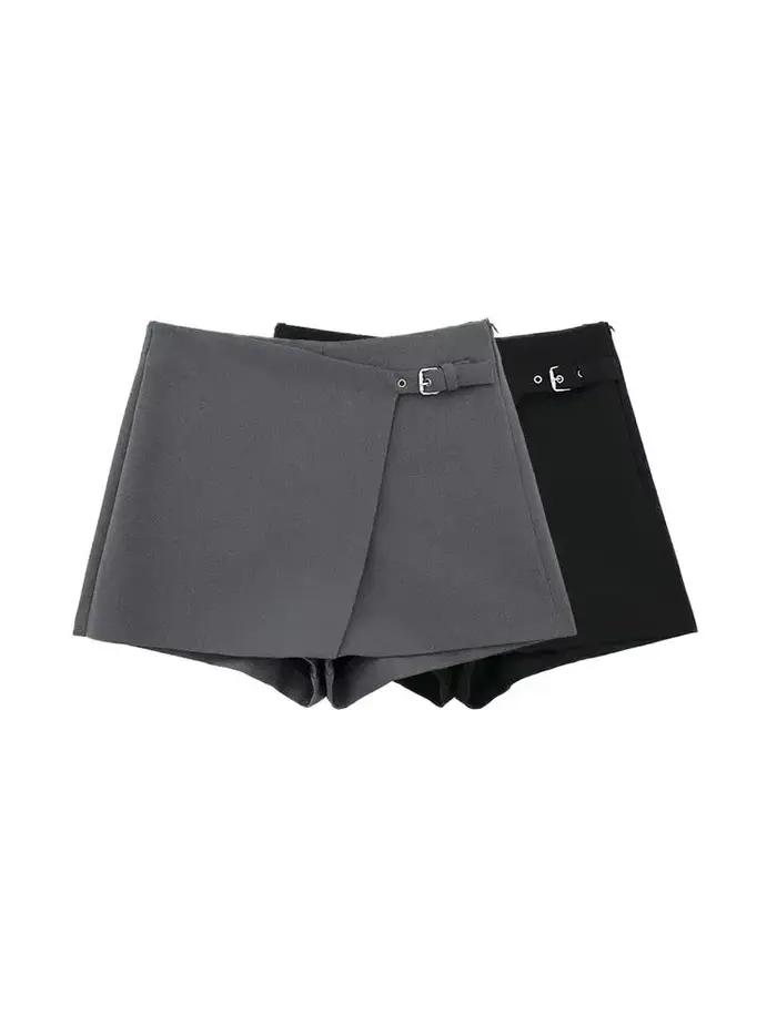 Jupes courtes asymétriques avec languette pour femmes