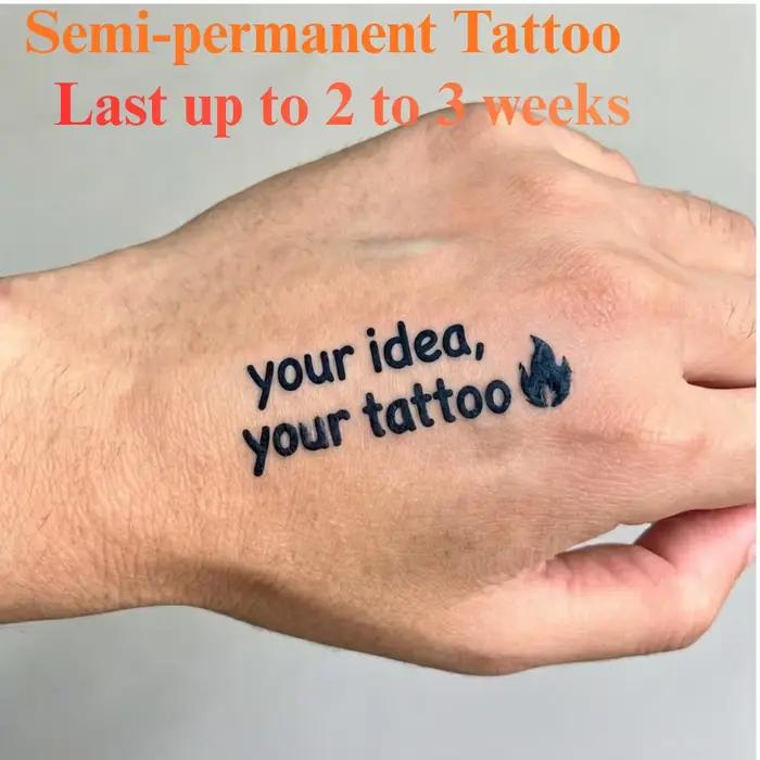 Tatouage semi-permanent personnalisé, tatouage à l'extrait de plantes bleu-noir effet réaliste, art corporel cosplay, tatouages temporaires longue durée 2 semaines