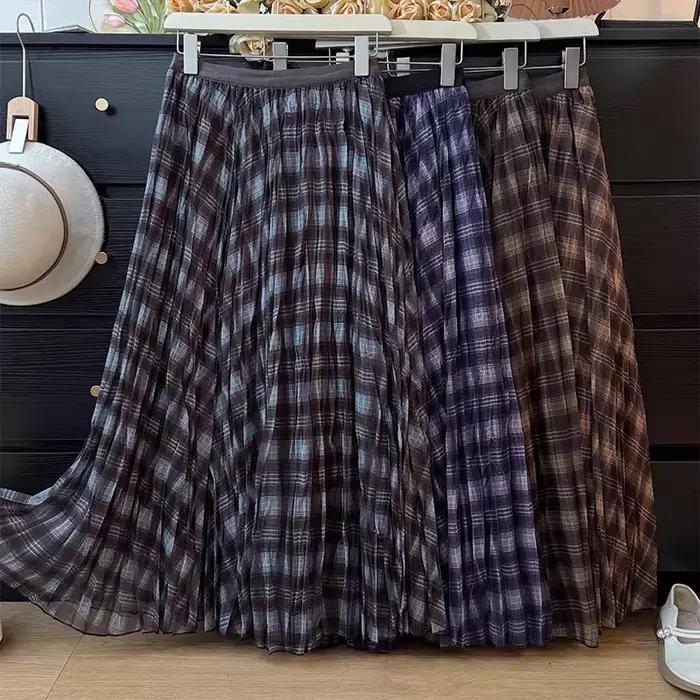 Jupe à carreaux Vintage pour femmes