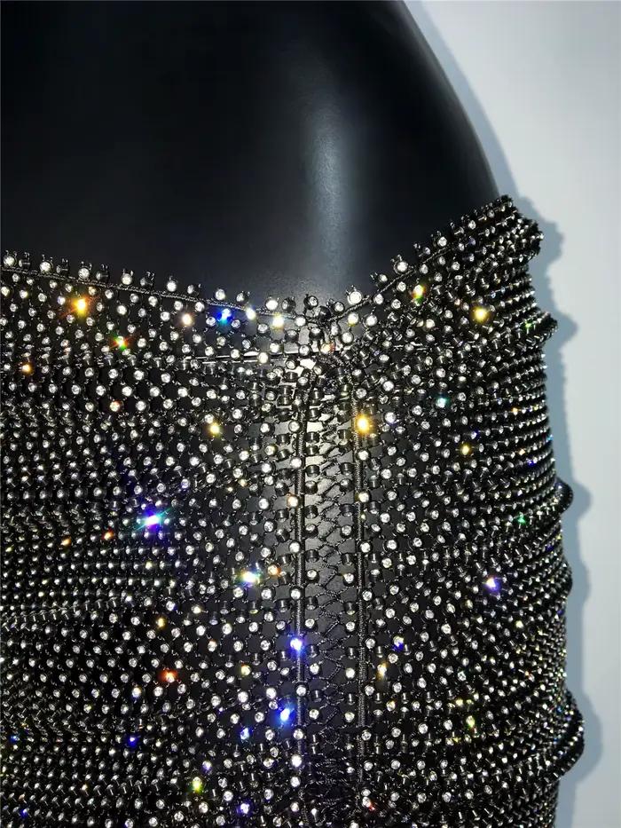 Jupe résille à strass pour femmes