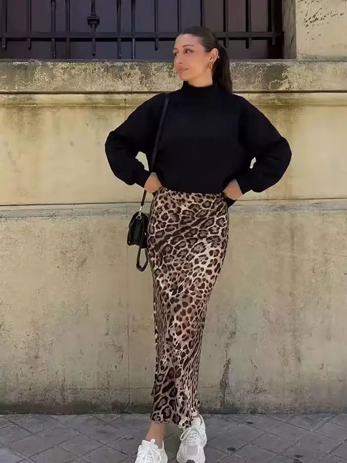 Jupes longues léopard pour femmes HH