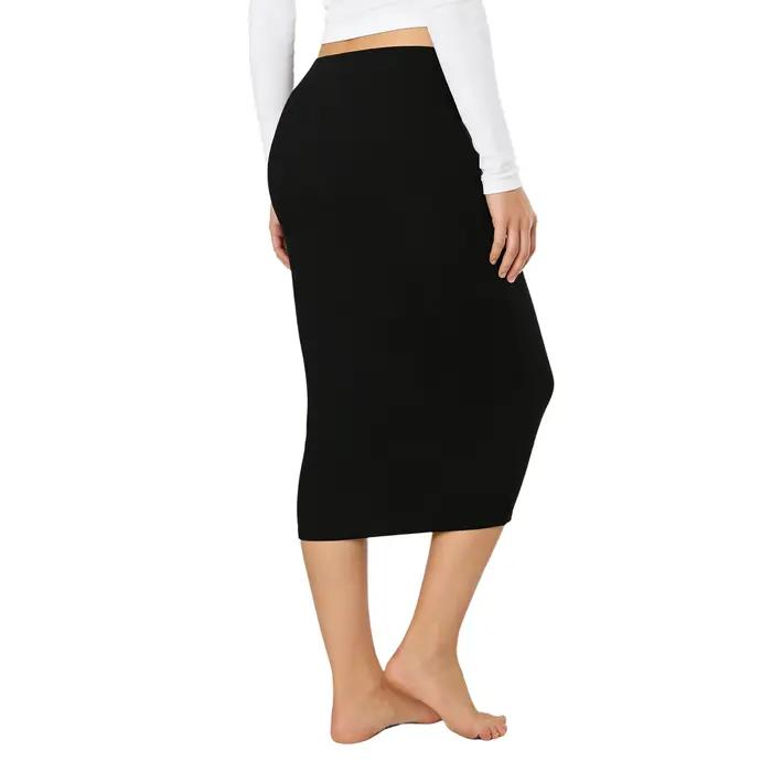 Jupe midi côtelée extensible pour femmes enceintes