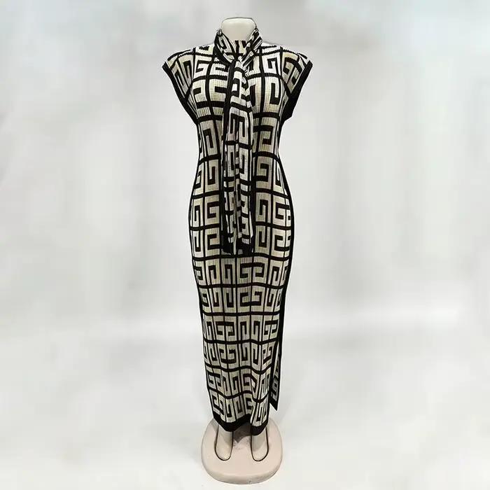 Robe longue décontractée sans manches pour femme, collection été 2026, élégante, imprimé 3D, style fourreau, maxi