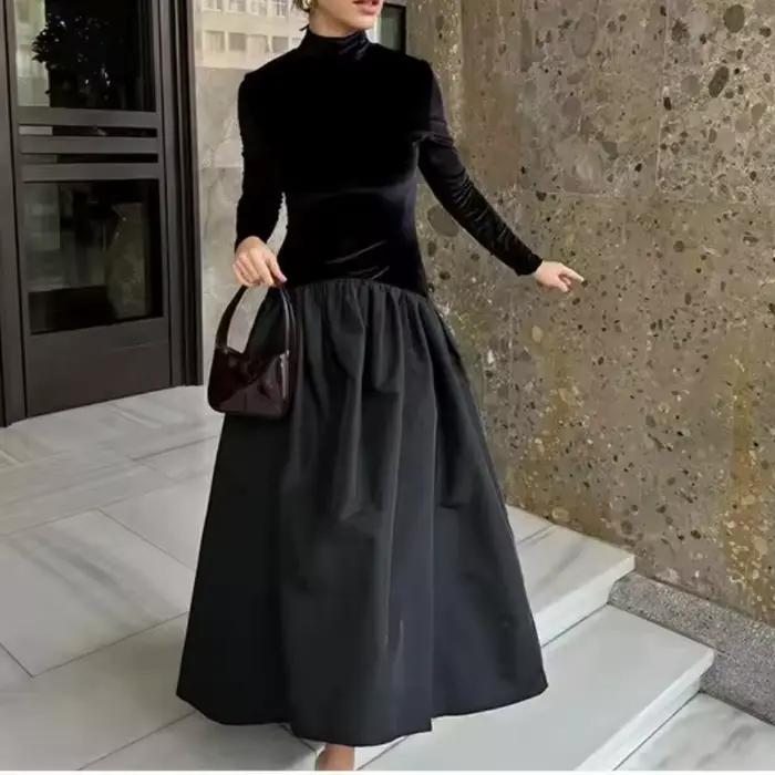 Robe en velours côtelé pour femmes européennes et américaines