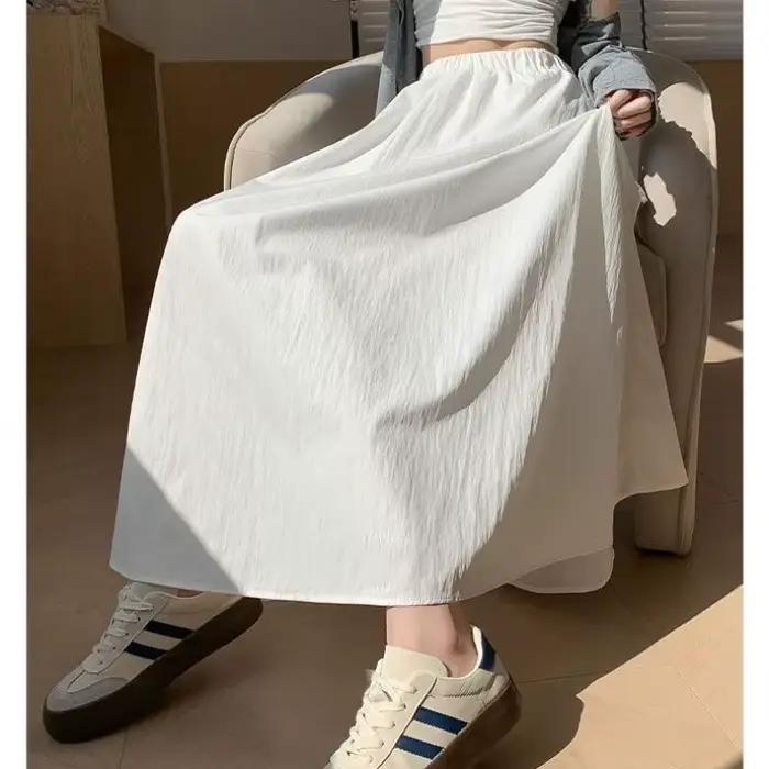 Jupe mi-longue blanche Style forêt pour femmes