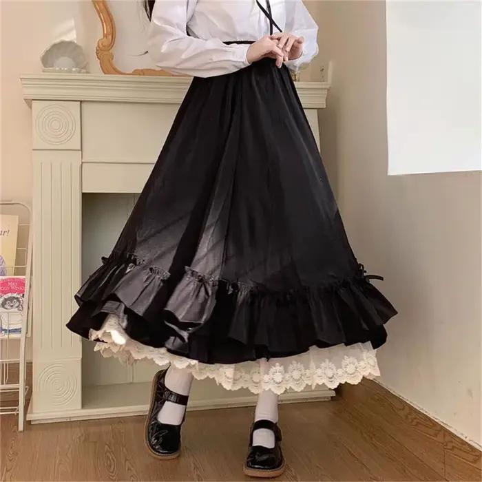 Jupes longues plissées japonaises pour femmes