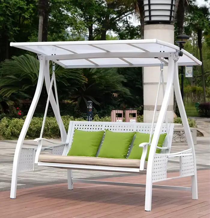 Balançoire de Patio en aluminium, chaise à bascule de jardin, ensemble de balançoires à trois places, canapé suspendu moderne, chaise de loisirs, balançoire d'extérieur pour adultes