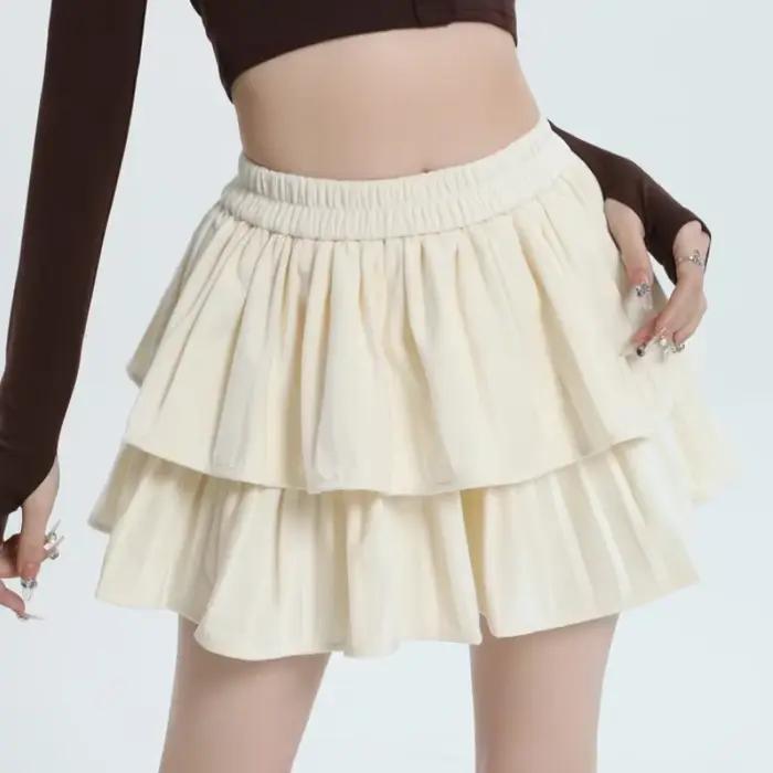 Jupes coréennes en velours Slim taille haute pour femmes