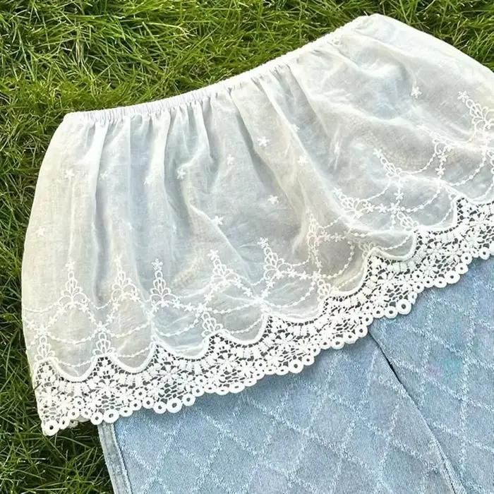 Sous-jupe en dentelle brodée à fleurs