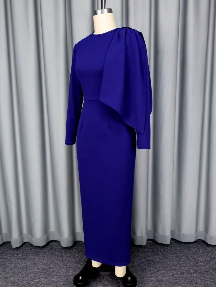 Robe Maxi à manches longues avec nœud pour femme