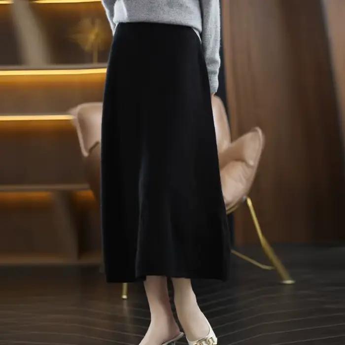 Jupe tricotée en Pure laine pour femmes