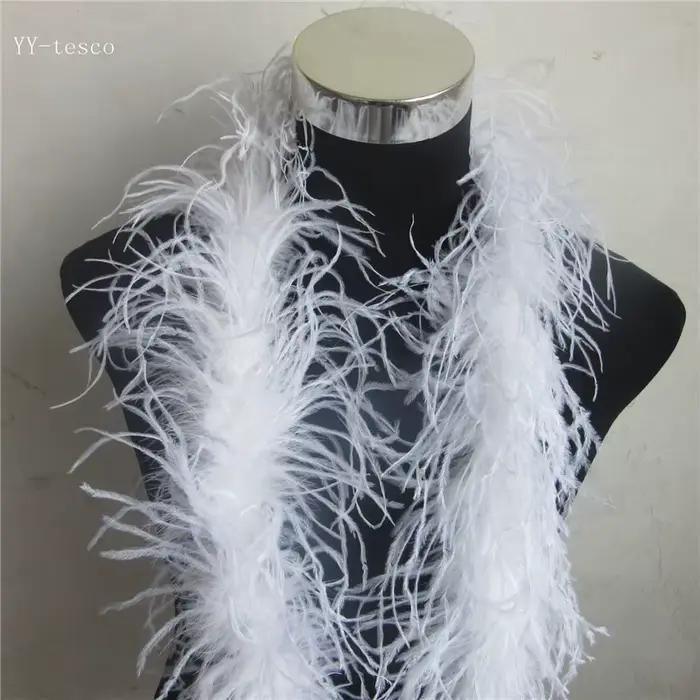 Jupe Boa en plumes d'autruche bleu clair, garniture pour costume de fête, décorations de mariage, 20 m, 2006