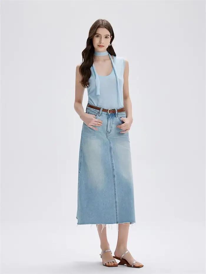 Jupe Cowboy taille haute pour femmes