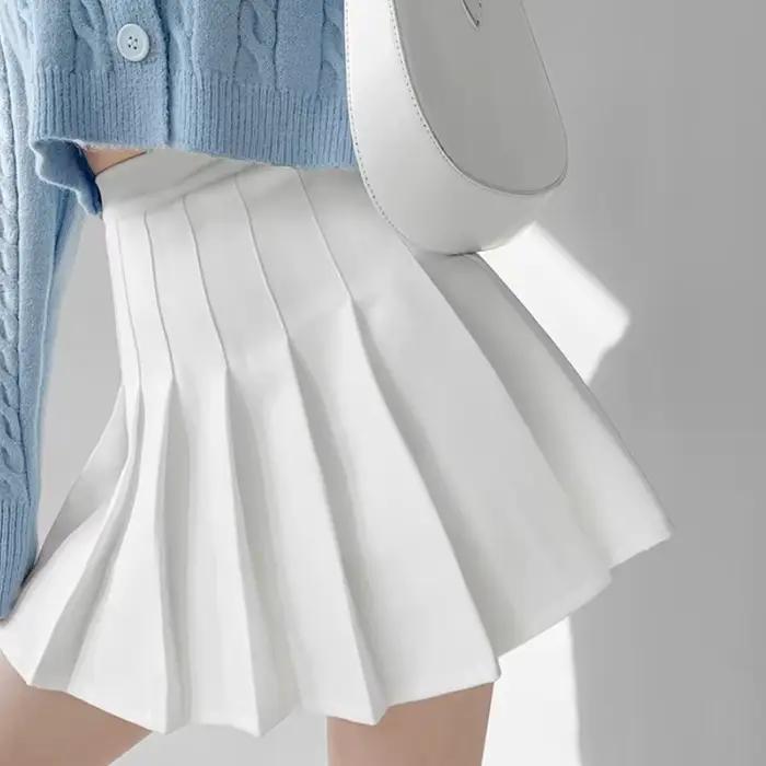 Nouvelle Jupe plissée pour femmes 2026 Mini jupes école japonaise taille haute Kawaii mignon gris