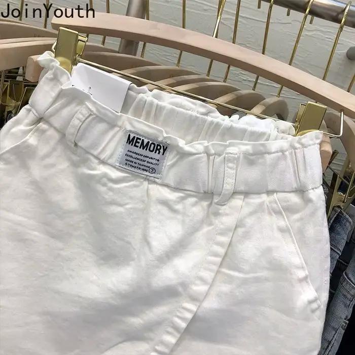Jupe blanche femmes taille haute coton été