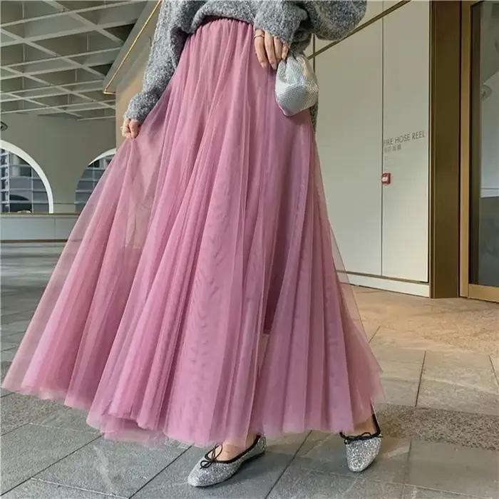 Jupe tulle coréenne aux multiples couleurs décontractée et élégante pour femmes printemps été occasions spéciales