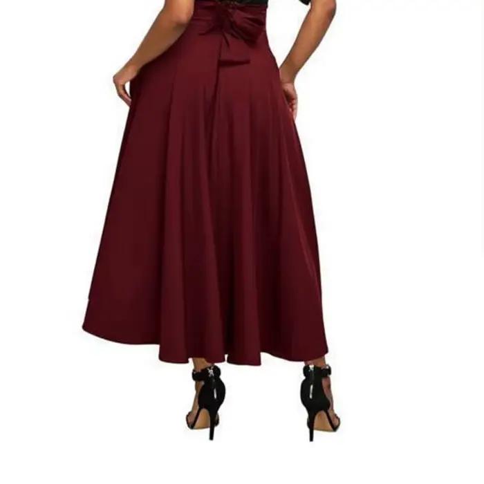 Demi-jupe plissée taille haute pour femme