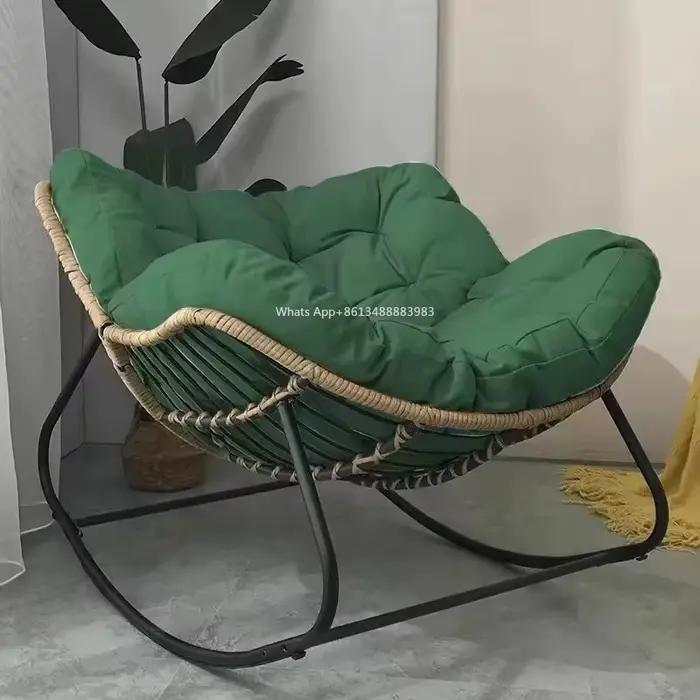 Chaise à bascule extérieure adulte paresseux canapé nid d'oiseau en forme de salon balcon sieste petit appartement rotin tissé Adul chaise à bascule