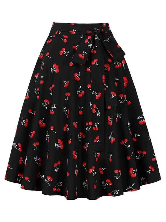 Jupe Midi Plissée à Carreaux pour Femme, Taille Haute, Vintage, Décontractée, Ligne A, avec Poche, Ceinture, Été
