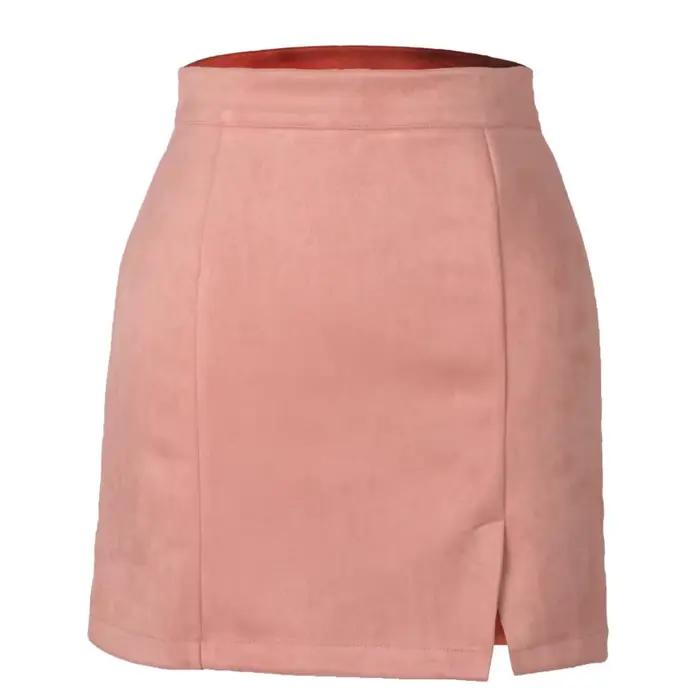 Jupe en daim taille haute pour femme