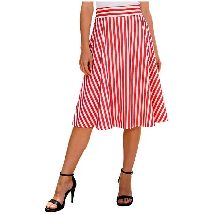 Jupe trapèze rayée intemporelle pour femmes adultes