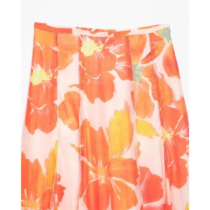 Jupe midi à imprimé floral pour femmes