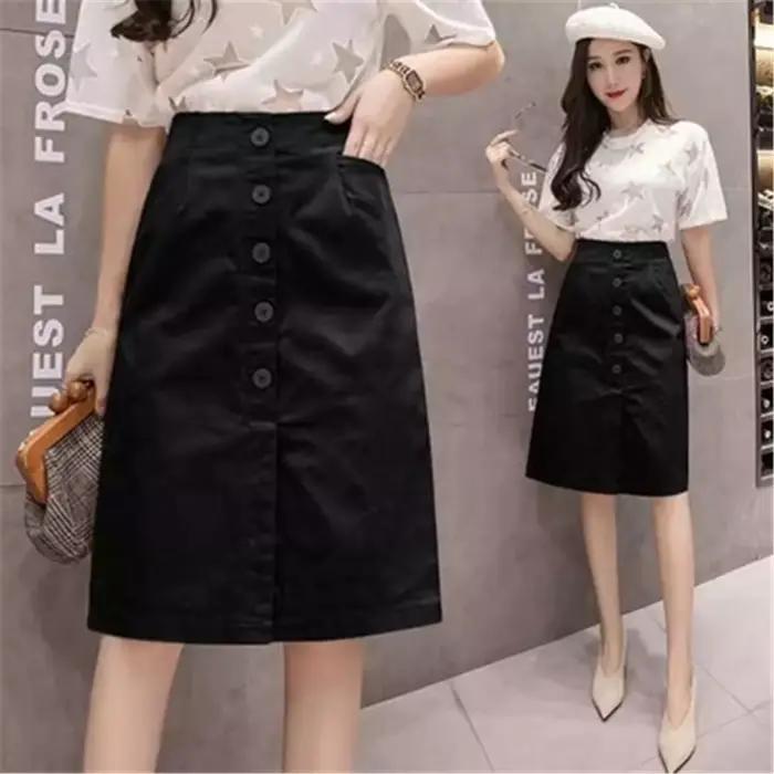 Jupe trapèze taille haute pour femme