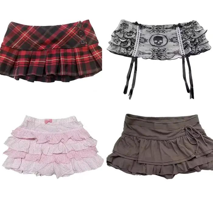 Europe léopard Sexy épices filles jupe décontracté Moda mince tout-match court Mujer Faldas champignon gâteau vente chaude Simple jupes à carreaux