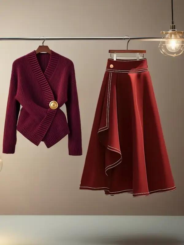 Pull tricoté rouge pour femmes